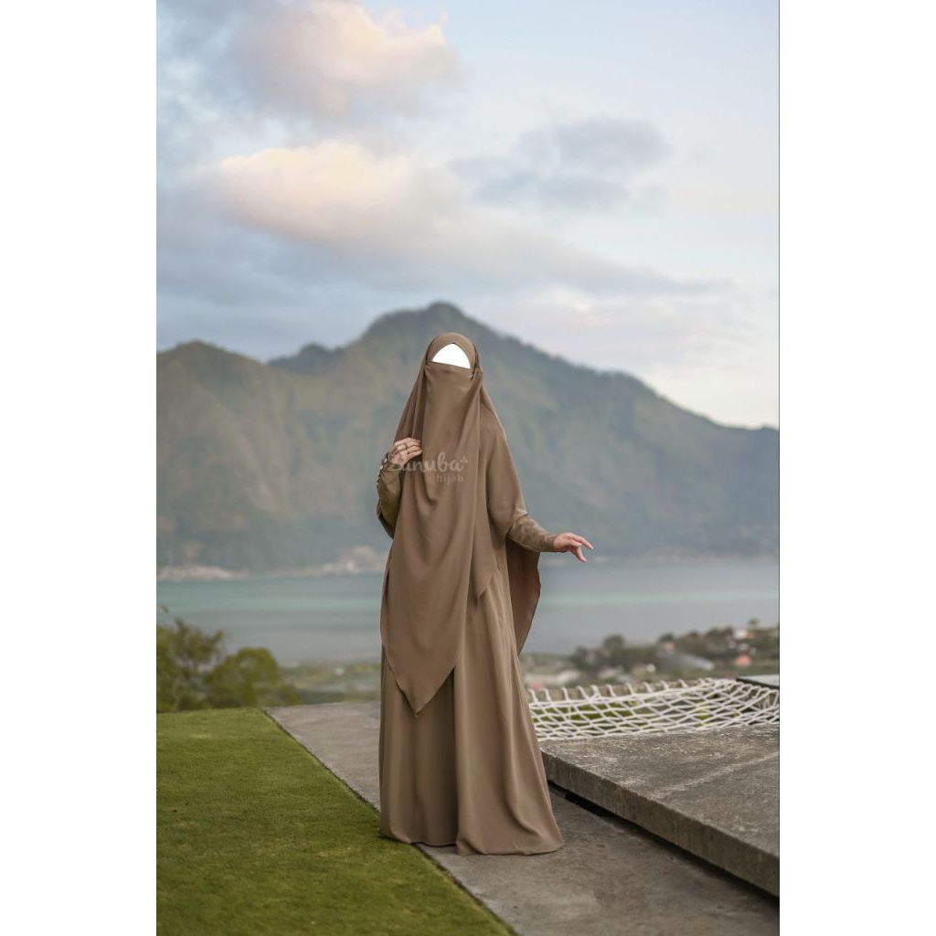 SET DURRA ABAYA BY ZANUBA I Set Gamis Syari Polos Terbaru Termurah