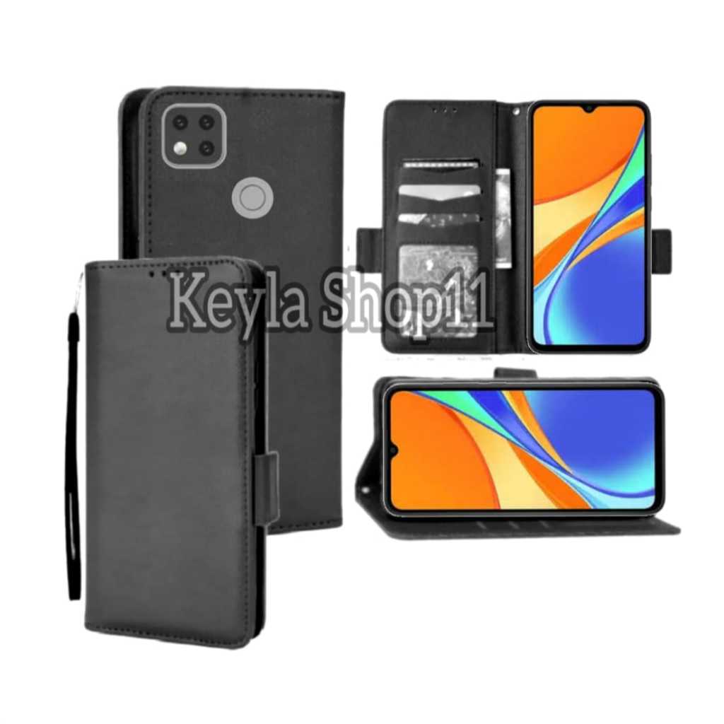 Case Untuk XIAOMI REDMI 9C Soft Case Dompet Flip Cover Leather Premium Casing HP