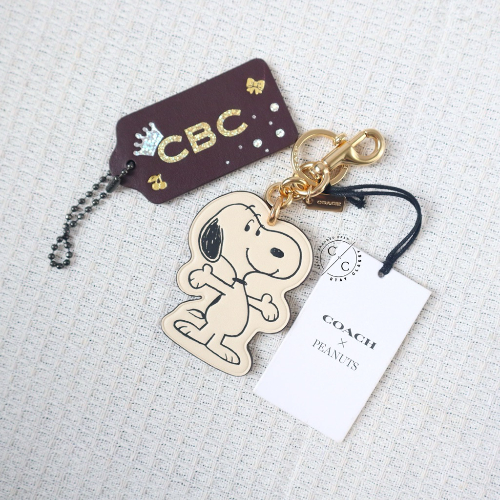 (Ready New) Coach X Peanuts Bag Charm Snoopy Leather Key Chain