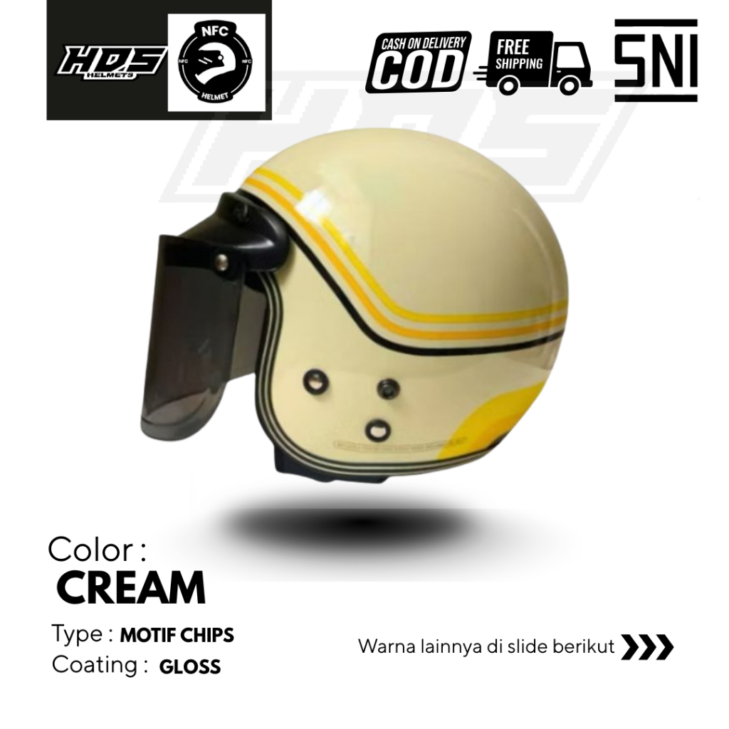HELM BOGO Classic Motif Wanita SNI /Helm Retro Dewasa Chip