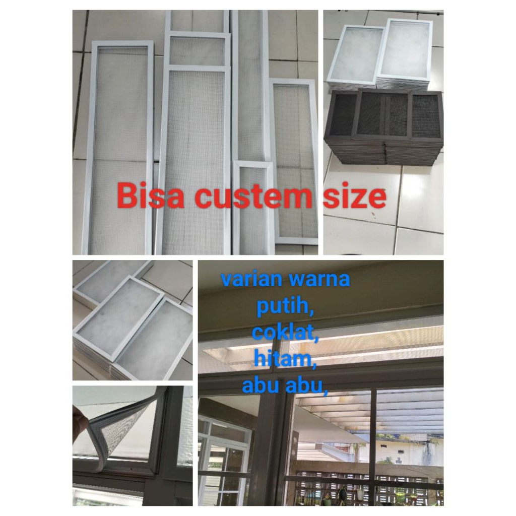 kawat nyamuk kasa fiber glas frame karet bisa custom size