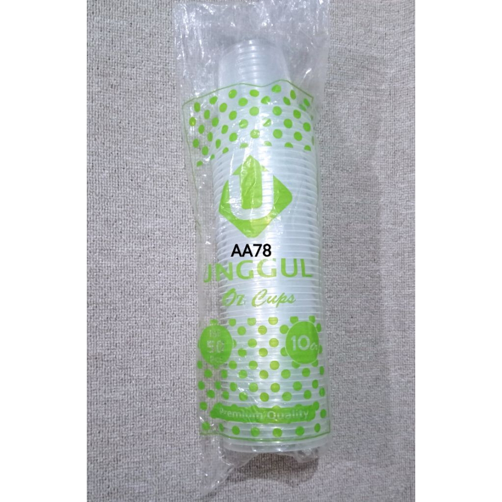 Gelas Cup Unggul 10oz/Gelas plastik/Gelas teh/Gelas jus/Cup Bubur isi 50pcs