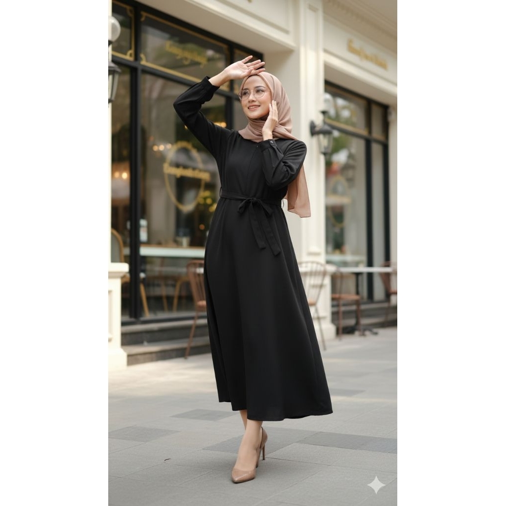 READY GAMIS HITAM POLOS LD 98 PB 125-130
