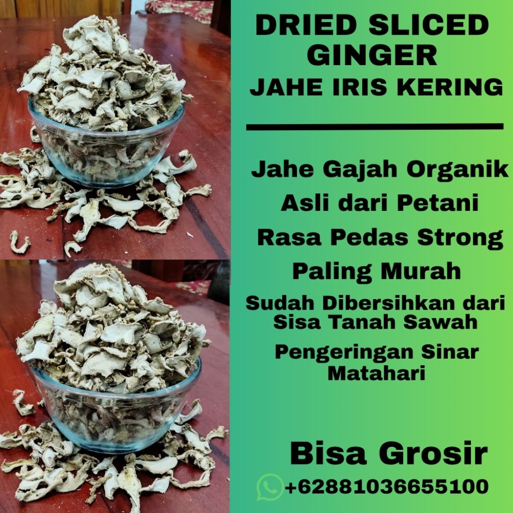 Jahe Iris Kering Organik | Dried Sliced Ginger Pedas Strong Asli Petani | jahe iris kering|dried sli