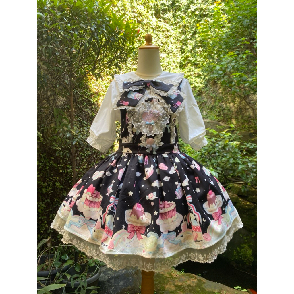 Dessert Fantasy Lolita Dress Set kemeja dan Dress Lolita