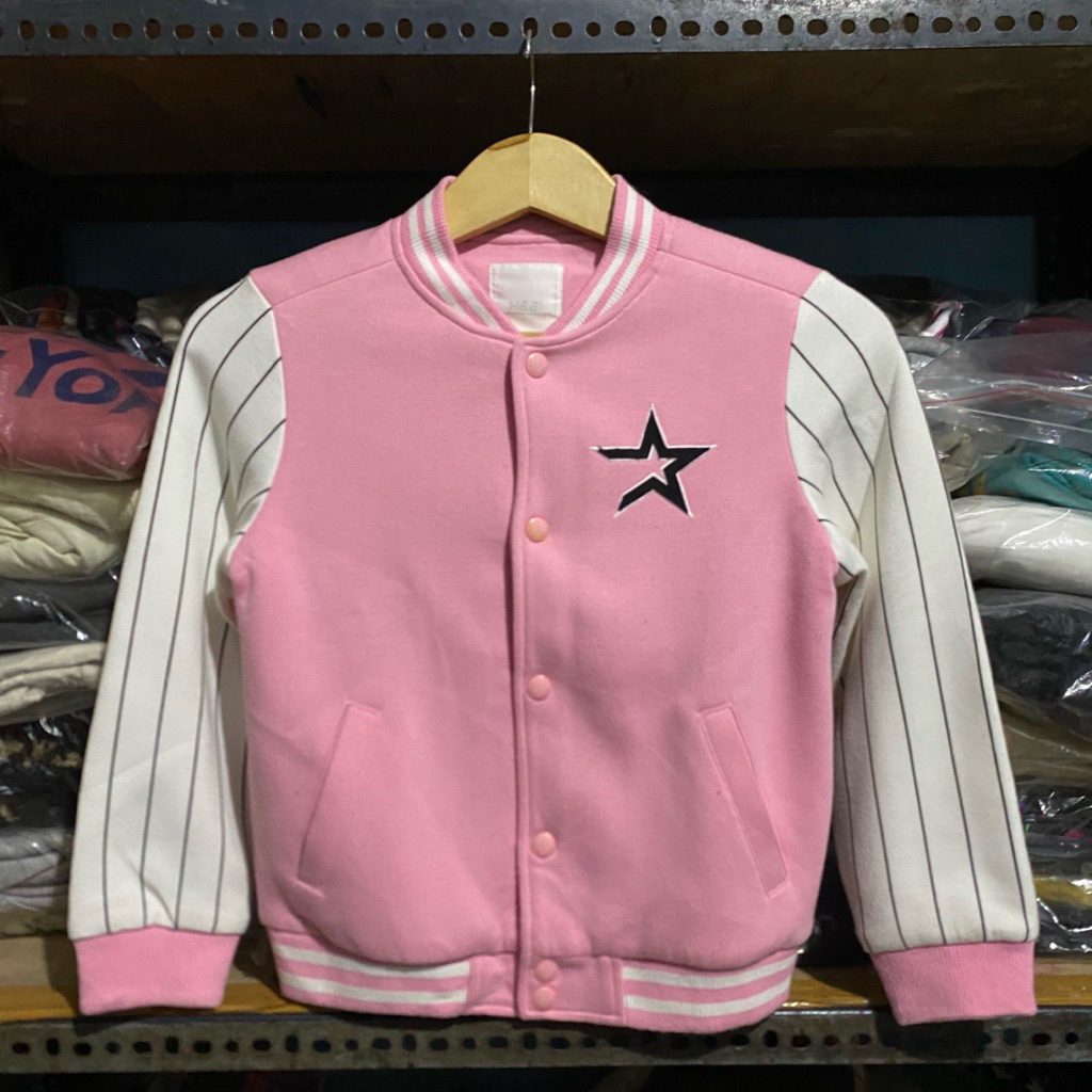 (Kids) MLB Houston Astros Varsity Jacket Pink Size 9Y 48x41