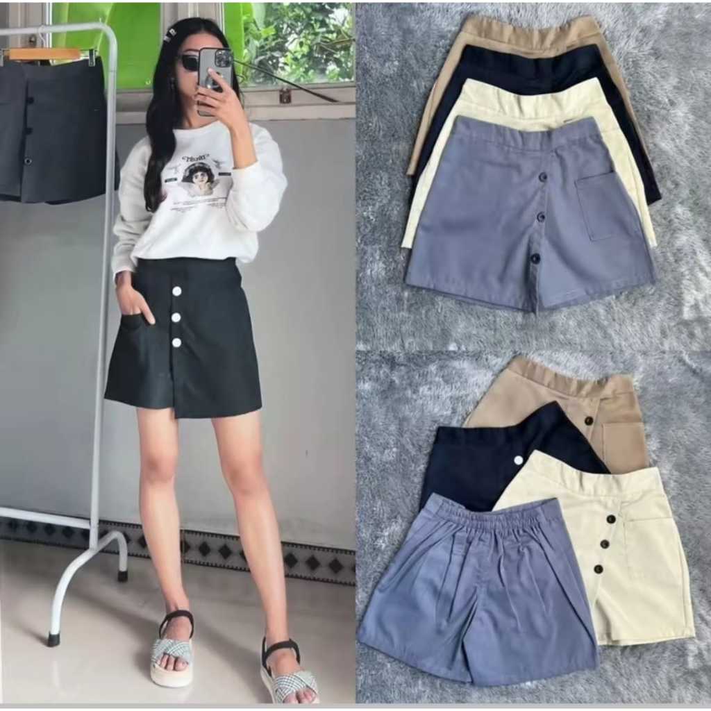 Skort Wanita Jumbo XXL XXXL - Celana Rok Korea Highwaist Tebal Adem | Daily & Kantoran