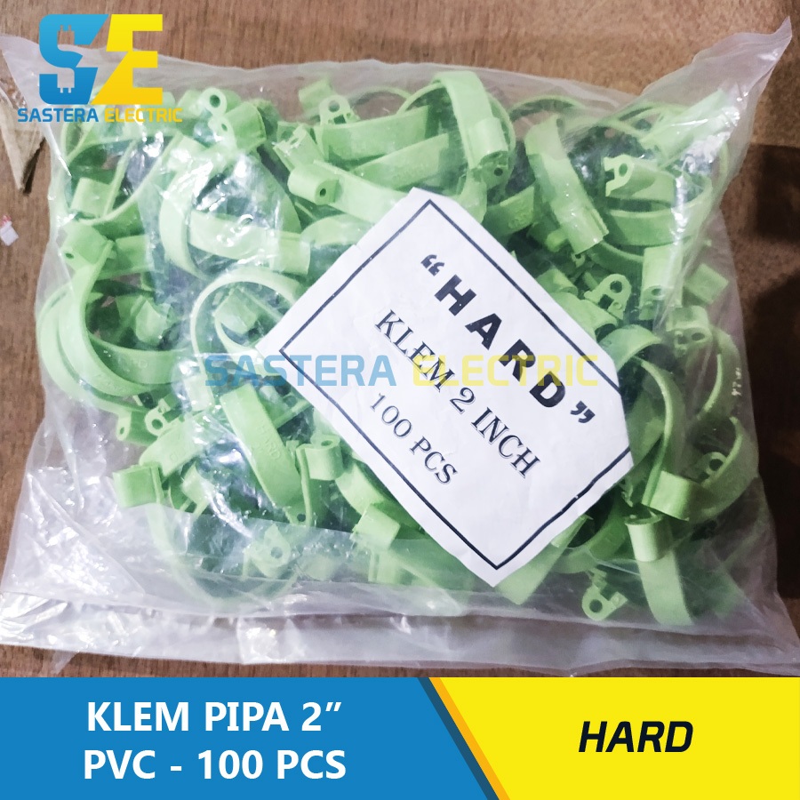 (100 pcs) Klem Pipa PVC 2" inch Hard / Klem 2" PVC / Pipe Clamp 2" in / Jepitan Klem Paralon 2" inch