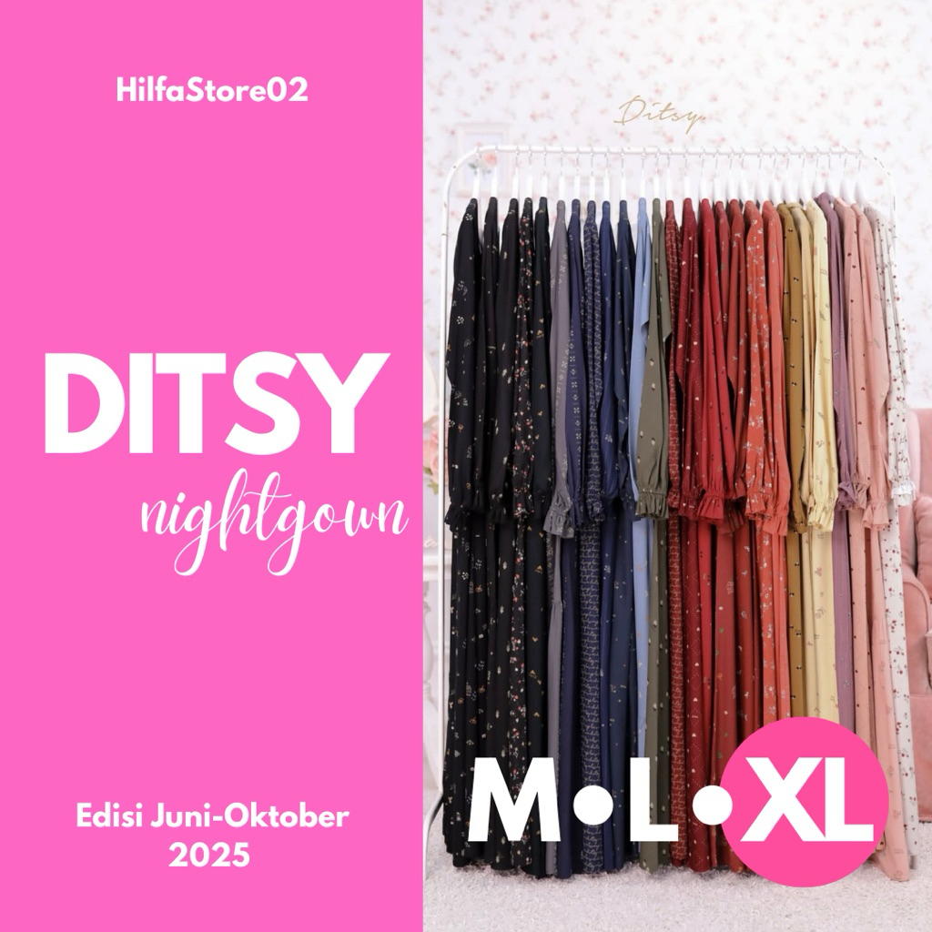 Ditsy Nightgown Size M L XL Gamis Muslimah by Ditsy Official