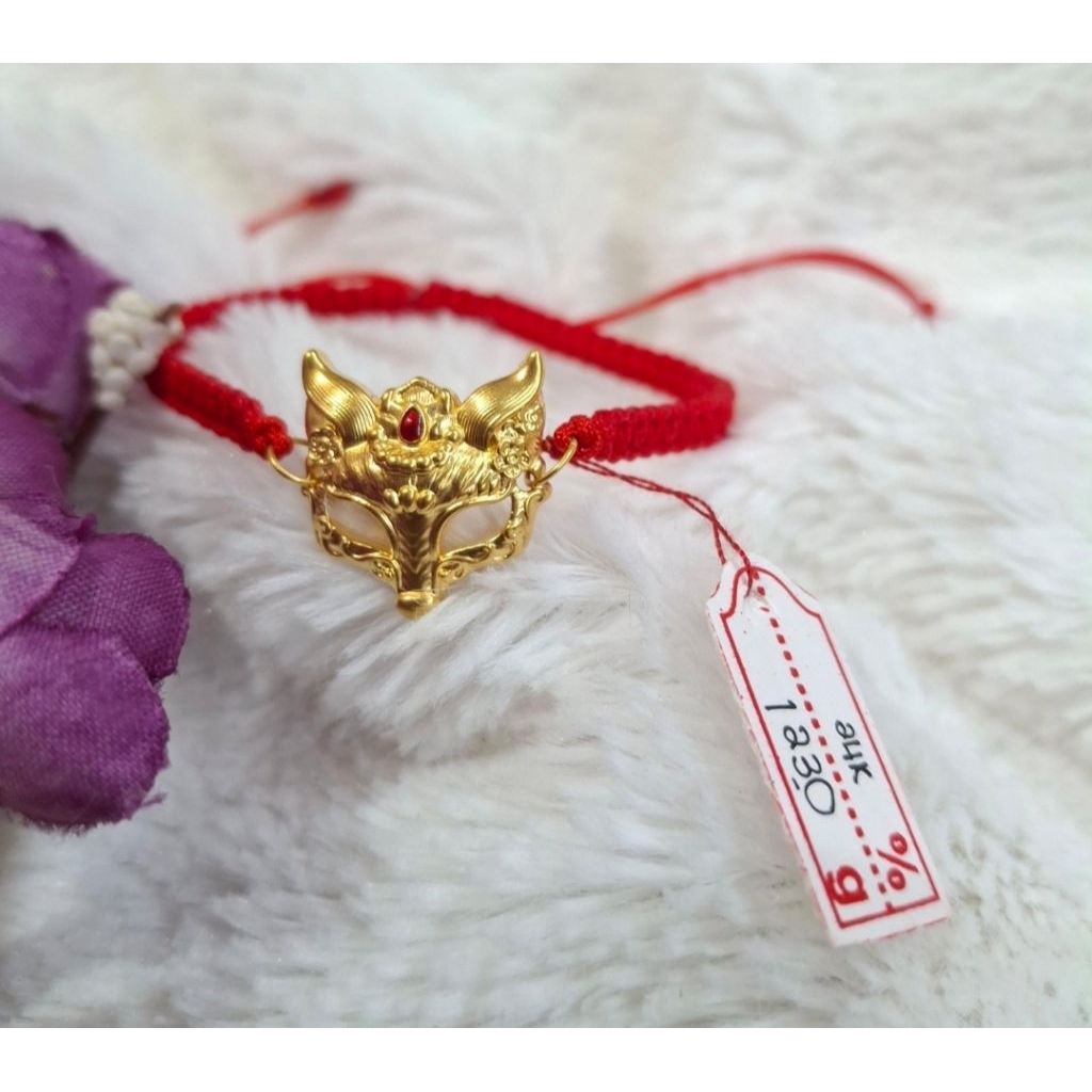 Gelang emas 24k rubah mask