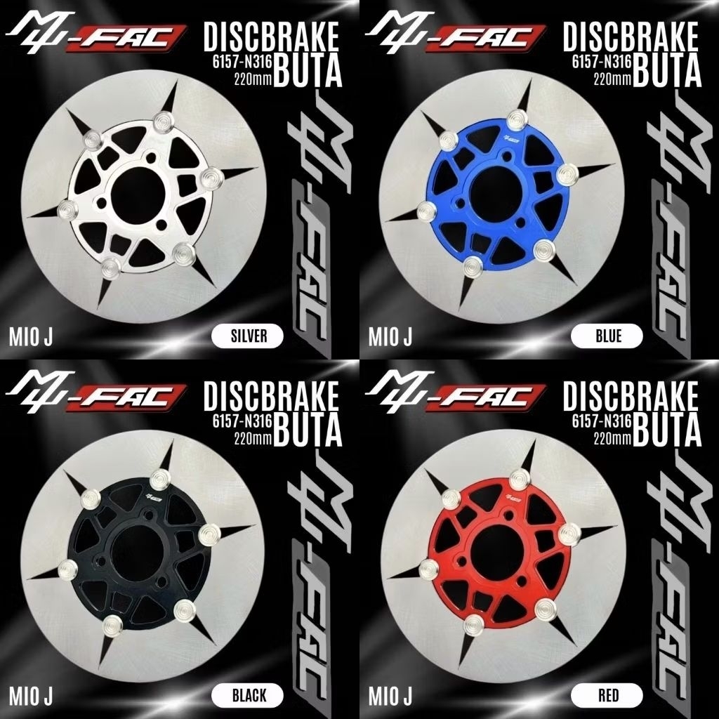 DiscBrake MUFAC Disc BUTA Floating CNC Stainless Lubang 3 MIO J Ukuran 220mm & 260mm Mio J Fino Gear
