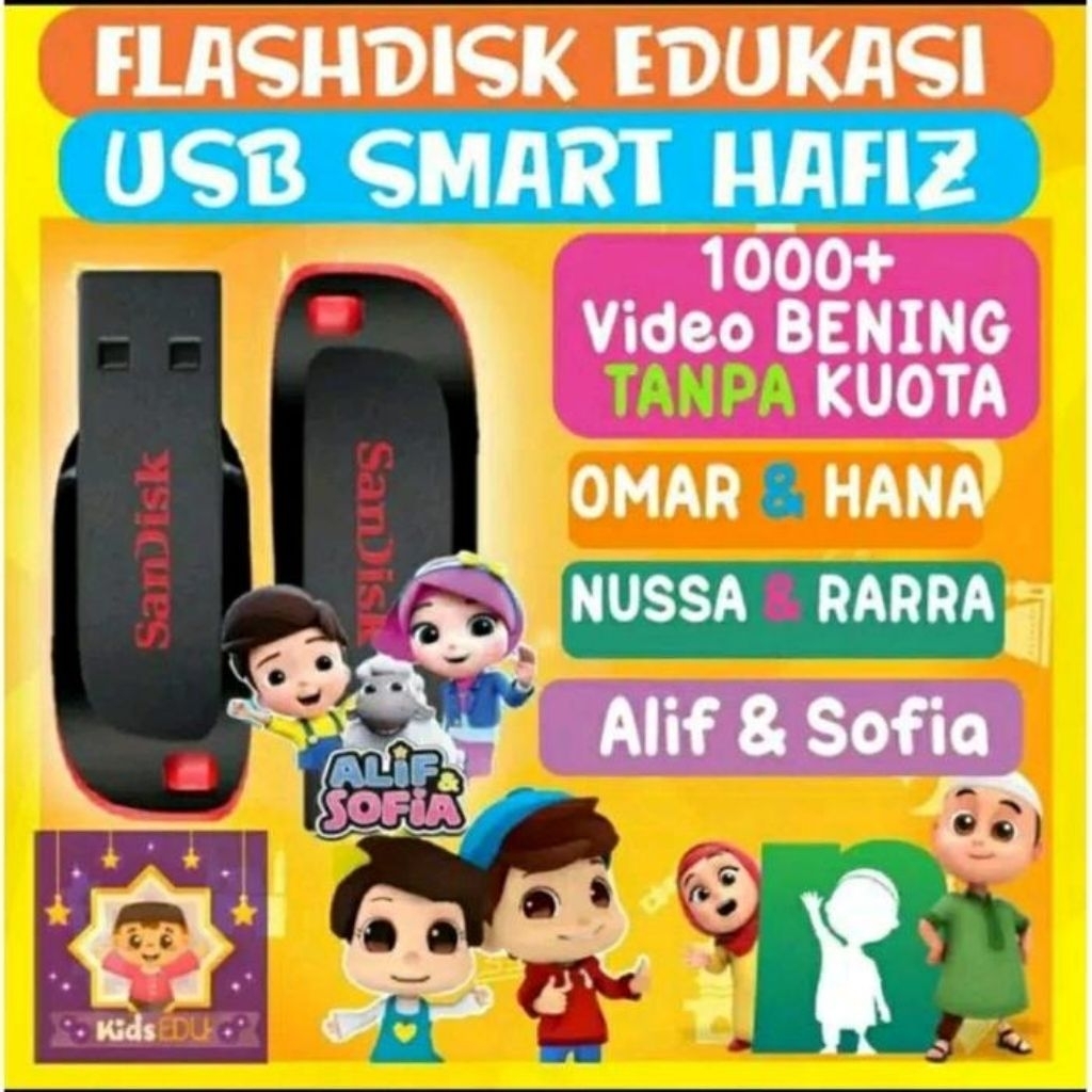 Flashdisk Edukasi Anak Kapasitas 64GB Full Request Film