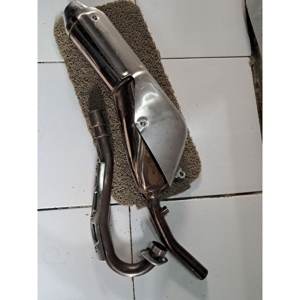 Knalpot klx 250 cc klx 250cc d tracker dtracker kawasaki fullset fullsystem knalpot original ori cop