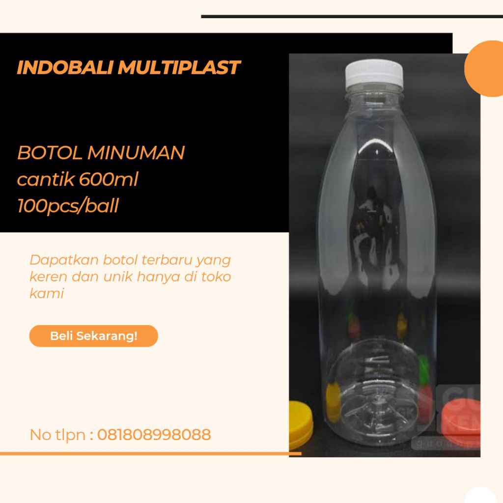 Botol plastik cantik 600 ml