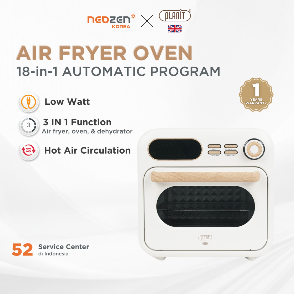 NEOZEN x PLANIT DIGITAL AIR FRYER OVEN 16L - AIR FRYER MULTIFUNGSI SERBAGUNA LOW WATT 18 IN 1 - ALAT