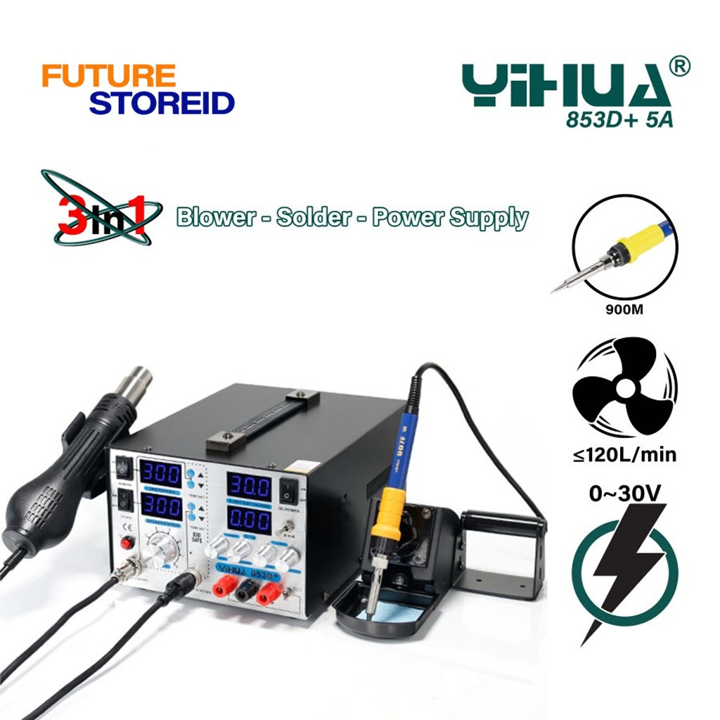 YIHUA 853D+ 5A BLOWER - HOT AIR BLOWER - SOLDER - POWER SUPPLY ORIGINAL