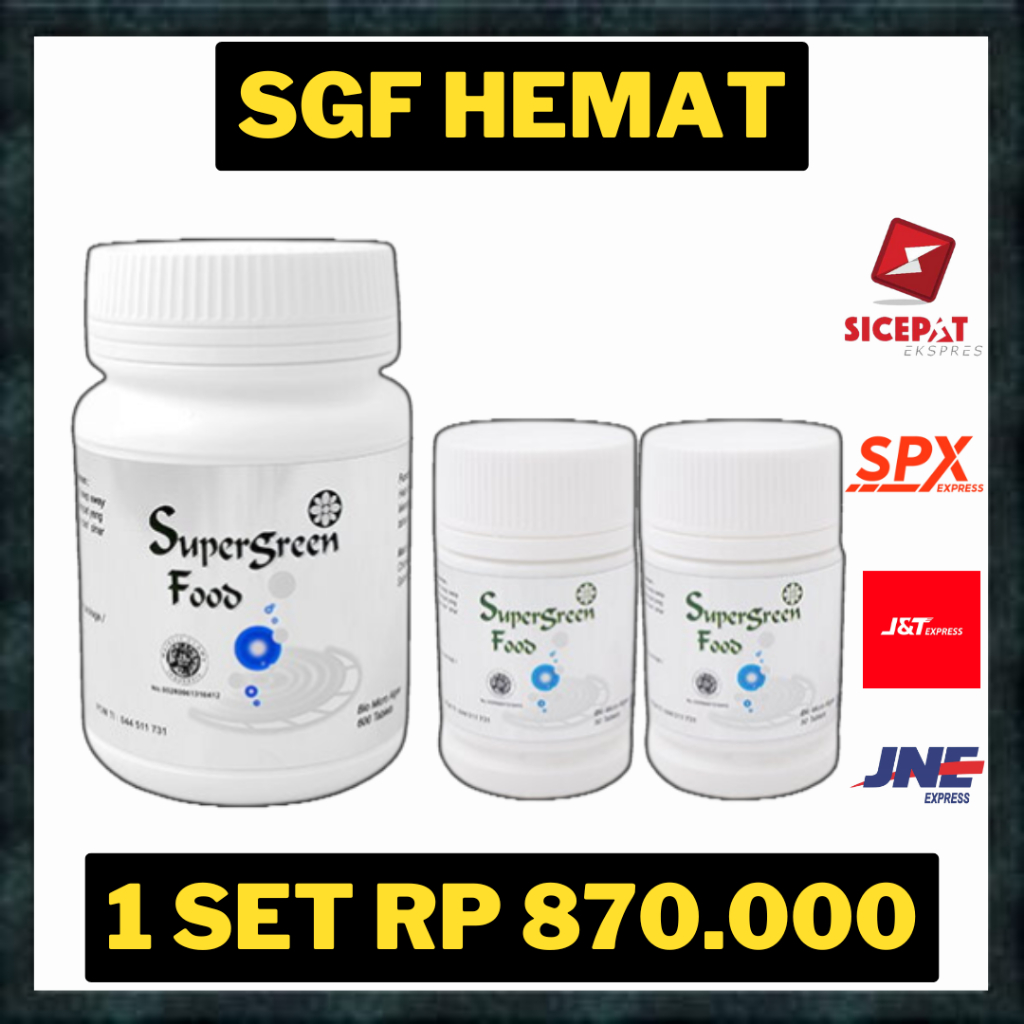 PROMO HEMAT Supergreen Food SGF Makanan Sel Chlorella dan Spirulina Multivitamin KK Indonesia