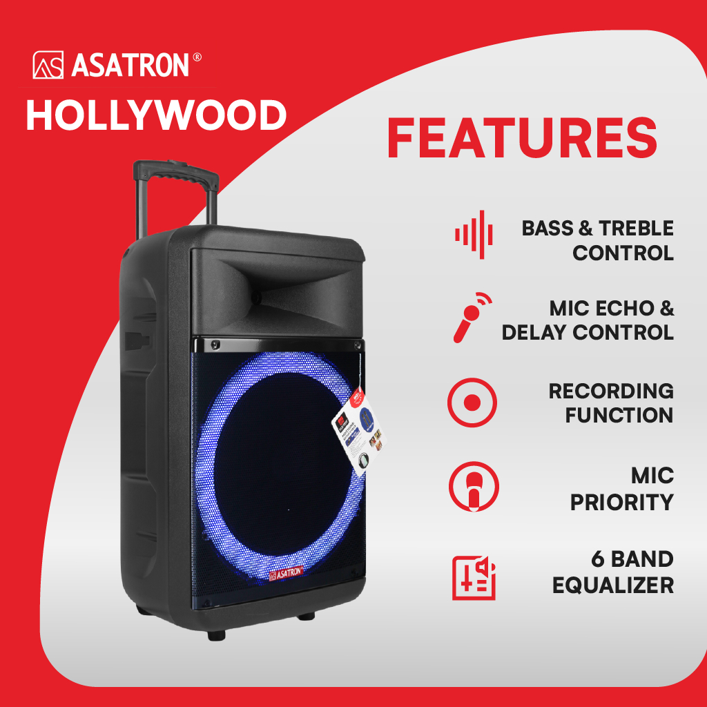 BIG PROMO Asatron Hollywood 15 Inch Bluetooth Party Speaker