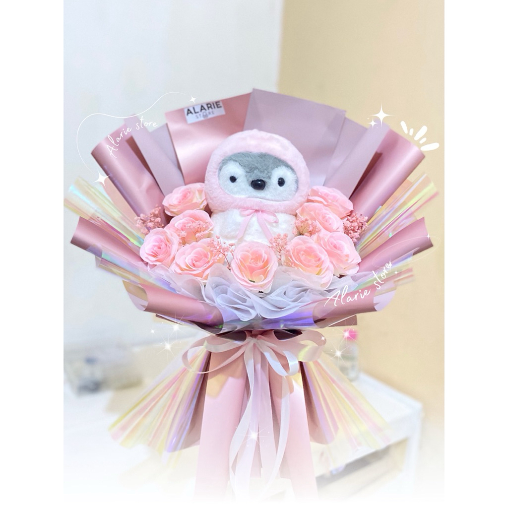 ALARIE STORE BUKET BUNGA WISUDA/BUKET BUNGA BONEKA MURAH/BUKET WISUDA CEWEK