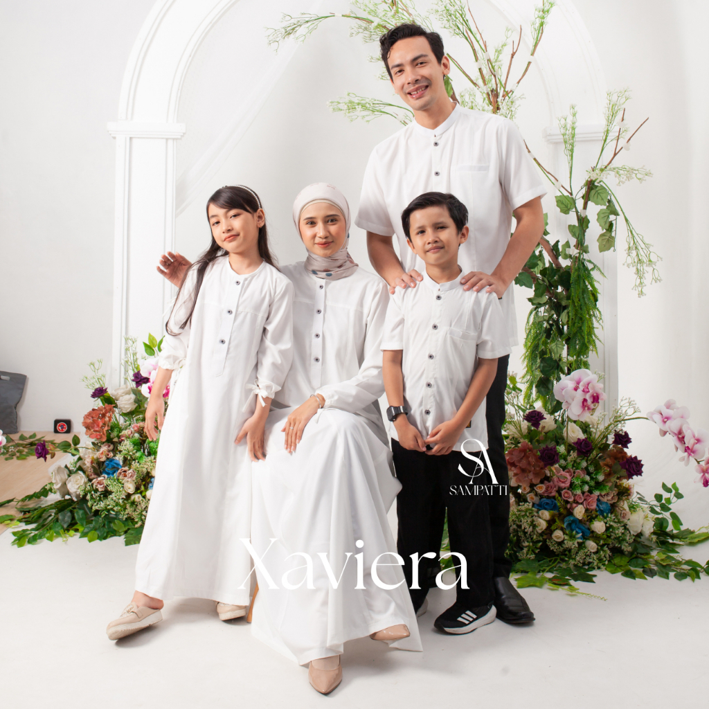 Sarimbit Sampatti - Sarimbit Xaviera Series ( Putih ) - Baju Couple Keluarga 2026 - Sarimbit Lebaran
