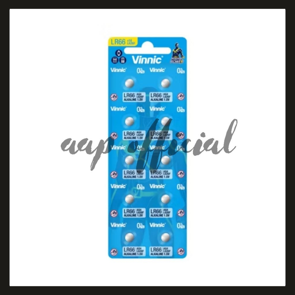 Baterai Jam Tangan Vinnic L626F LR66 Alkaline 1.5V Batre Vinnic AG4 Original