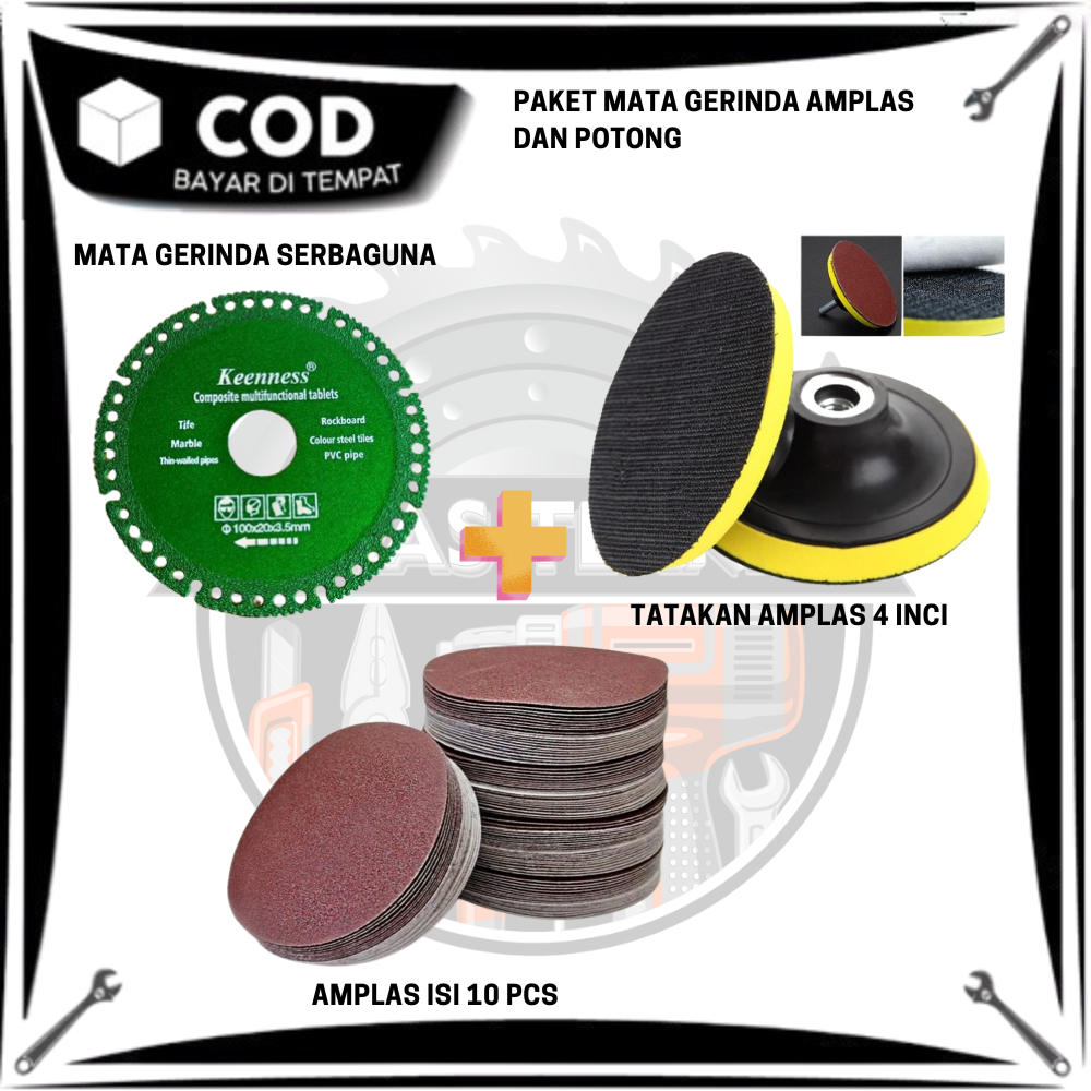 Set 3 Macam Mata gerinda Poles dan potong Kayu Mata Amplas bulat Poles Kayu Grid 40 - 2000