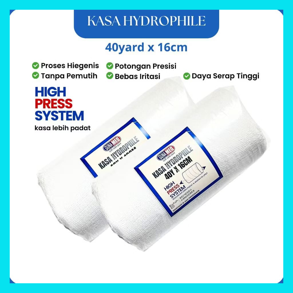 Kasa Roll Besar 40yard x 16cm Gunamed Anti Lengket Kain Steril Hidrofil Perban Luka Diabetes
