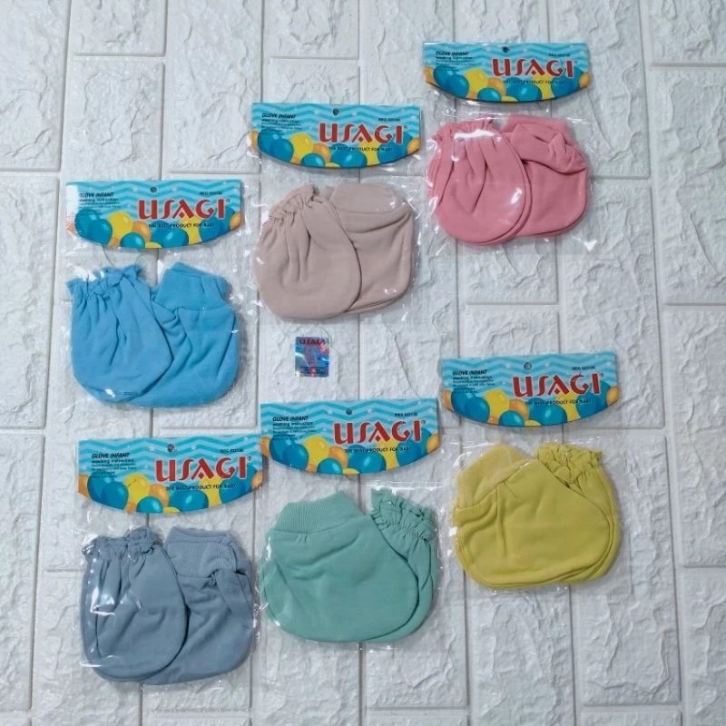 Usagi - 1 Set Sarung Tangan Sarung Kaki Usagi Premium Warna Polos/Sarung Tangan Kaos Kaki Bayi Usagi