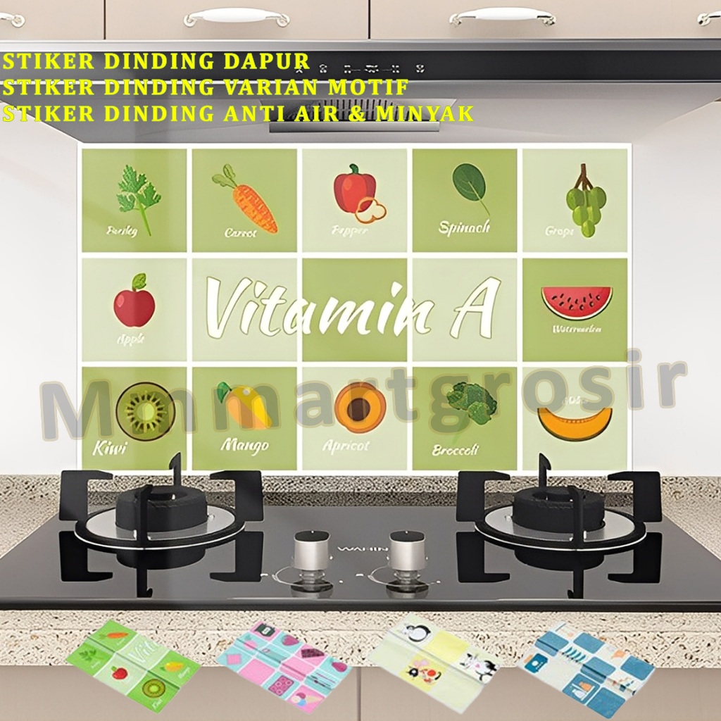 Stiker Dinding Dapur / Stiker Dinding Anti Air & Minyak / Stiker Dinding Varian Motif