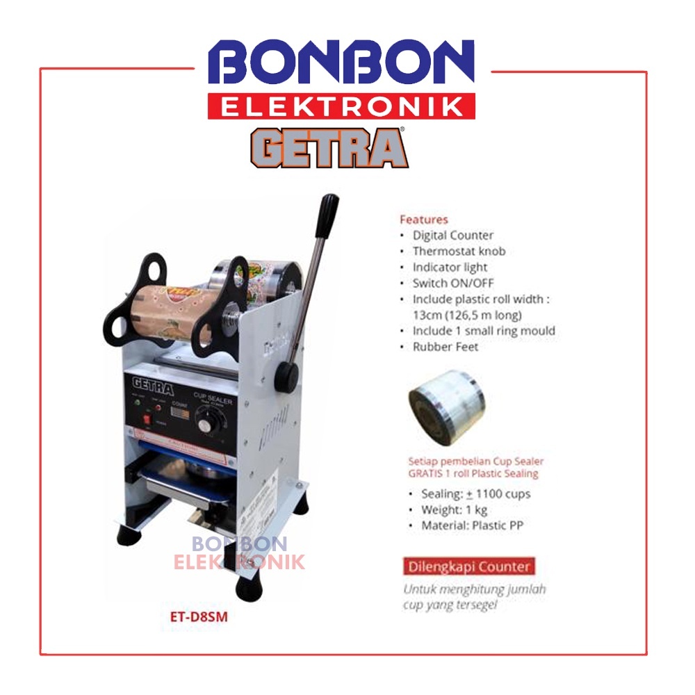 [PACKING KAYU] GETRA Mesin Cup Sealer Manual ET-D8S / ET-D8SM Mesin Penyegel Plastik Minuman