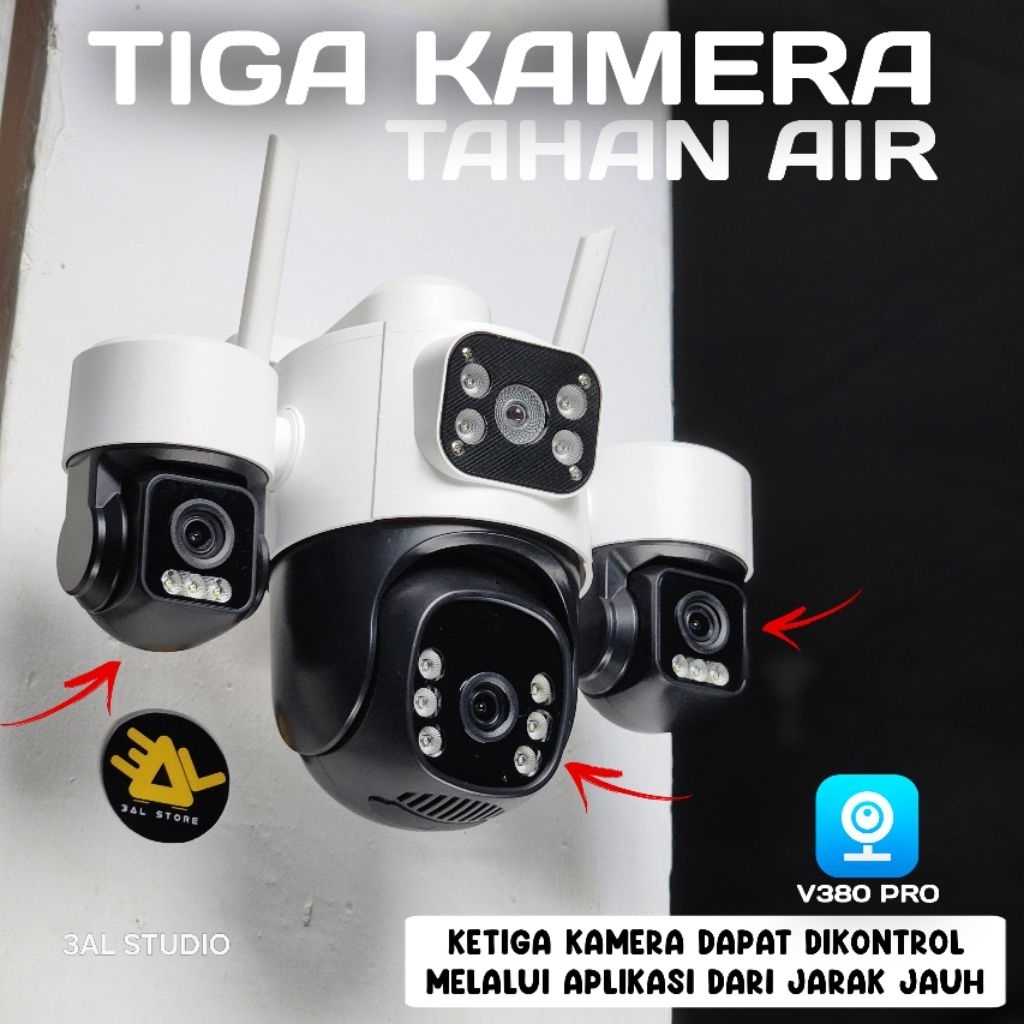 CCTV 3 Kamera  V380 Pro - H30 Outdoor anti air