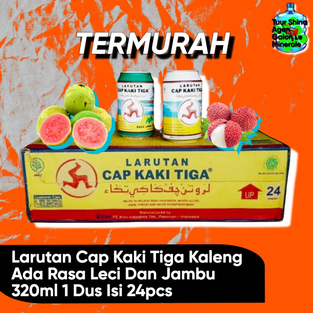 Larutan Cap Kaki Tiga 320ml 1 Dus Isi 24 Botol Termurahh