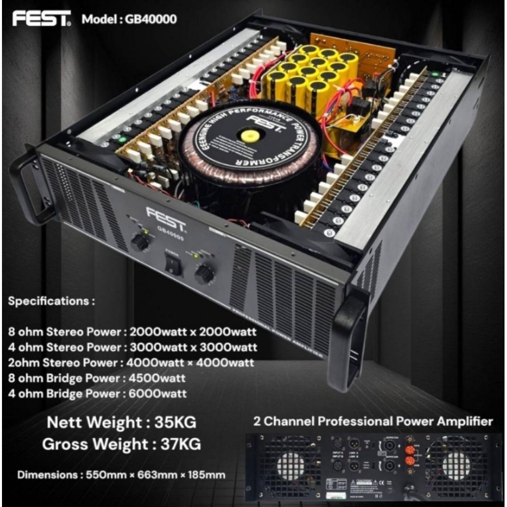 POWER AMPLIFIER FEST GB-40000 GB40000 ORIGINAL FEST