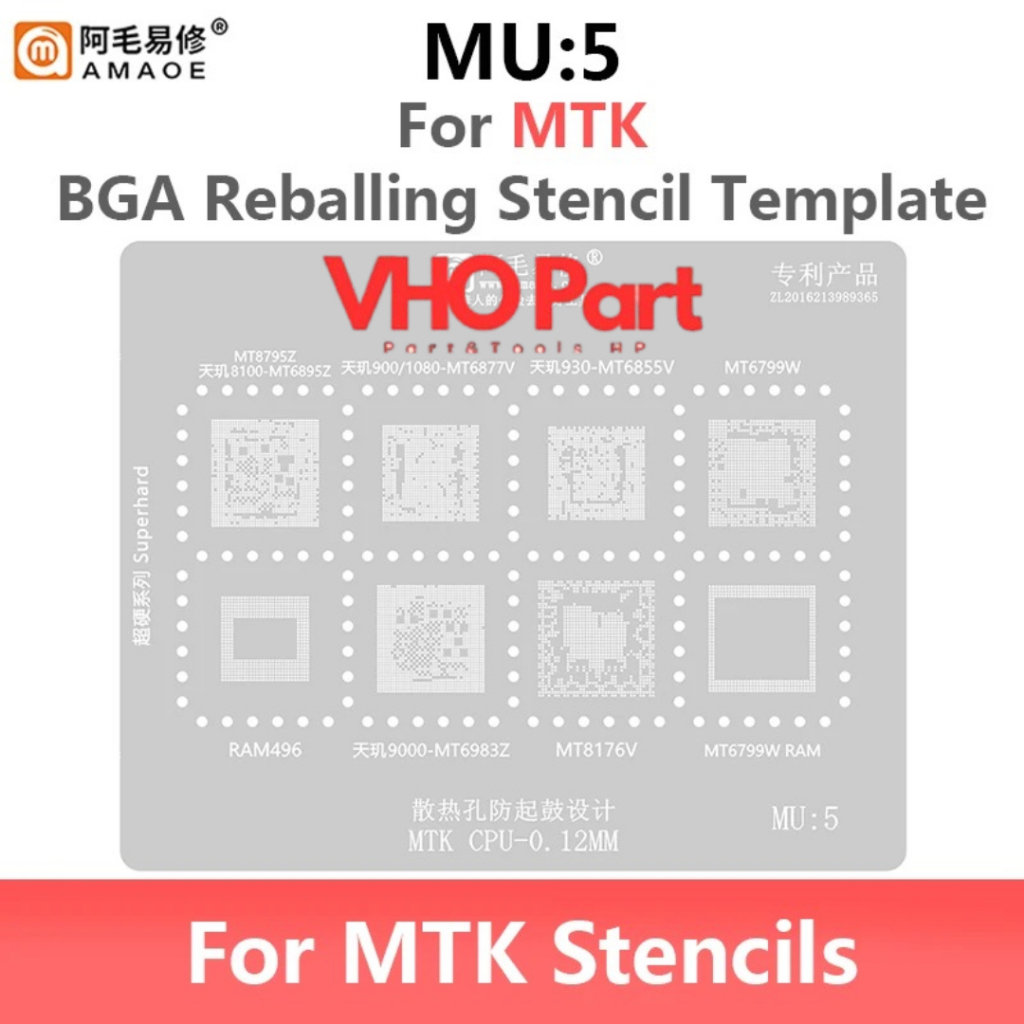 Cetakan IC Amaoe MEDIATEK Seri U-MTU2 U-MTU3 U-MTU4 MU:2 MU:3 MU:4 MU:5 MU:6