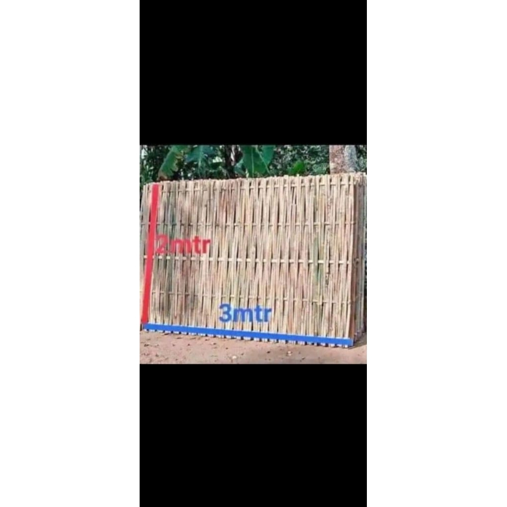 pagar bambu panjang 2 meter tinggi 3 meter