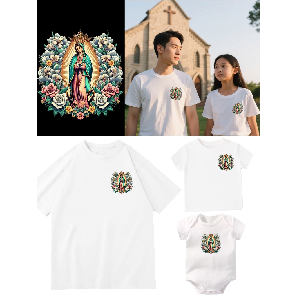 Kaos Bunda Maria Mawar Kaos Katolik Catholic Tshirt