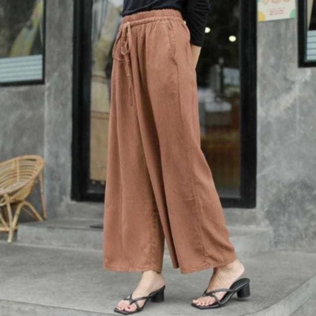 Terlaris Amalina Celana Kulot Crinkle Ruby Pants Highwaist Jumbo
