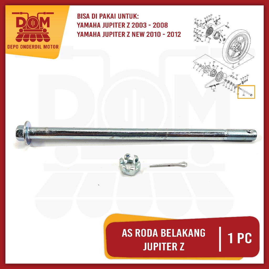 As Roda Belakang Jupiter Z (PSP) As Tromol Fork Forek Belakang Yamaha Jupiter Z New