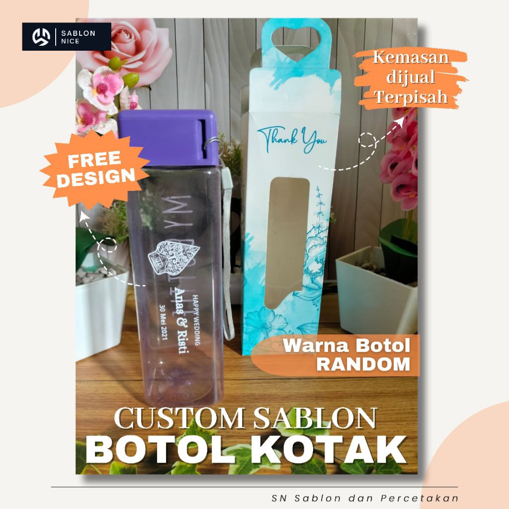 Sablon Custom Botol Tumbler Kotak My bottle Souvenir RANDOM