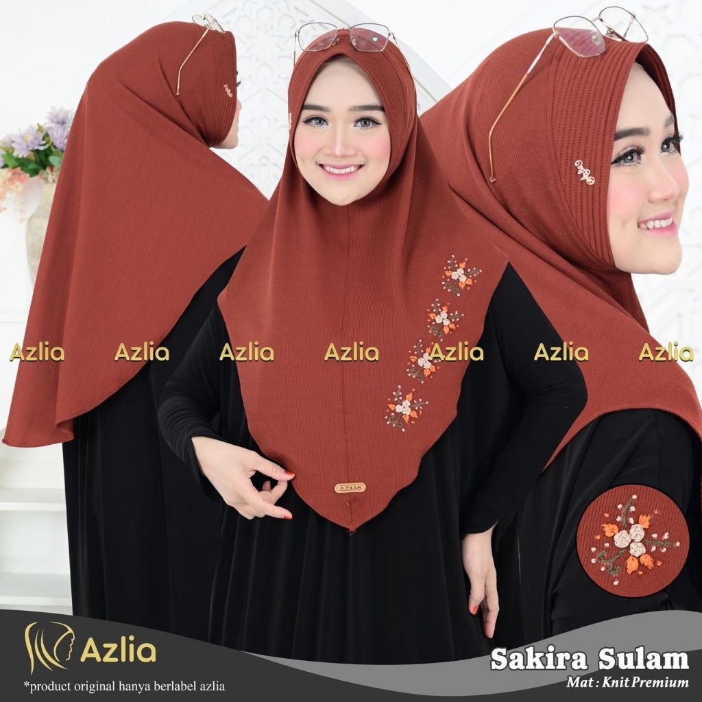 HIJAB AZLIA SAKIRA//HIJAB INSTAN//HIJAB BORDIR SULAM