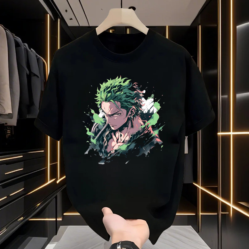 Kaos Anime One Piece - Character Roronoa Zoro /  Hitam Putih / Anime One Piece Series