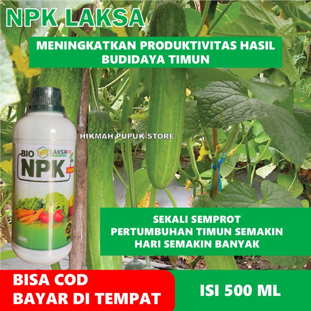 Pupuk Cair NPK Laksa Mentimun | Perangsang Pertumbuhan & Buah Lebat | Timun Sehat Berkualitas Tinggi
