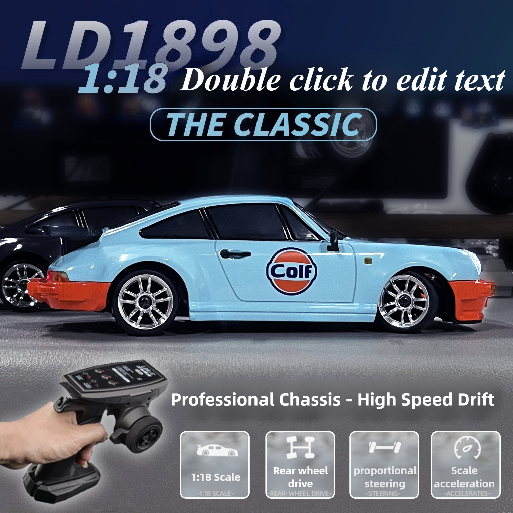 LDRC LD1898 mini drift gyroscope 2WD RWD alloy diecast bodyshell sedan 911 GTR rc drift full propo