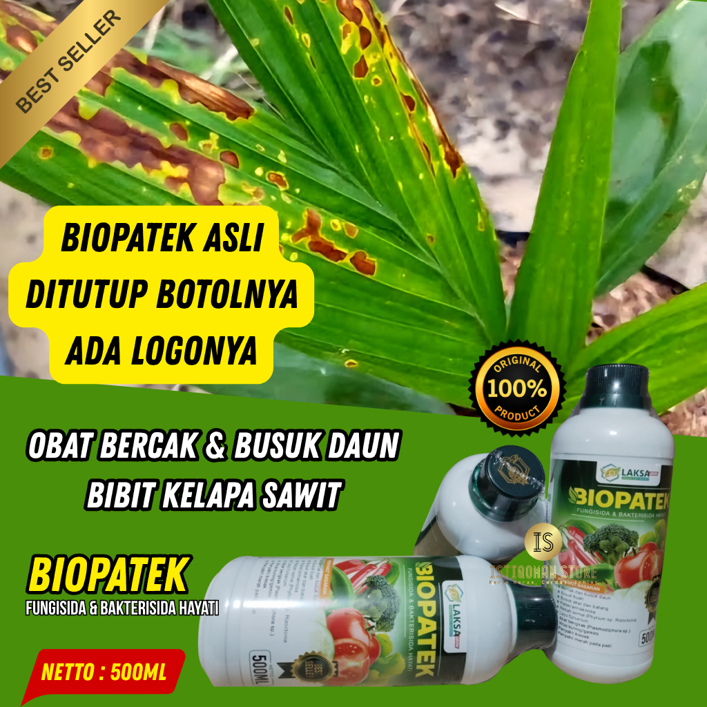 BIOPATEK 500ML Fungisida Hayati Obat Bercak Bibit Sawit - Obat Bercak Daun Kelapa Sawit - Pupuk Meng
