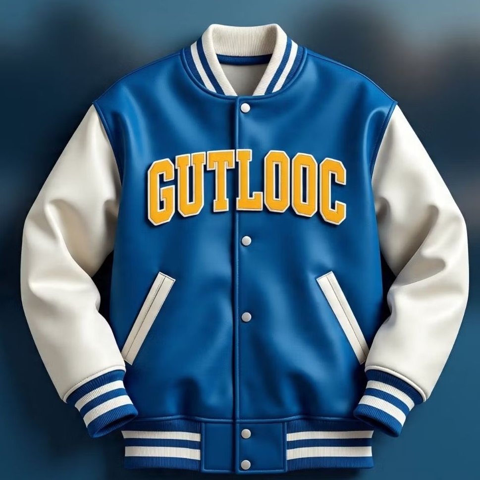 Jaket Kulit biru putih Gutlooc