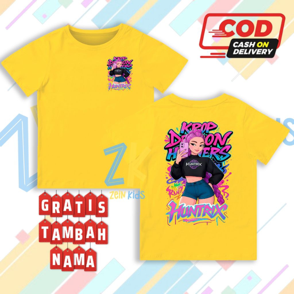 Kaos anak Kpop demon hunter / Baju anak Kpop demon hunter / Fashion anak Kpop demon hunter