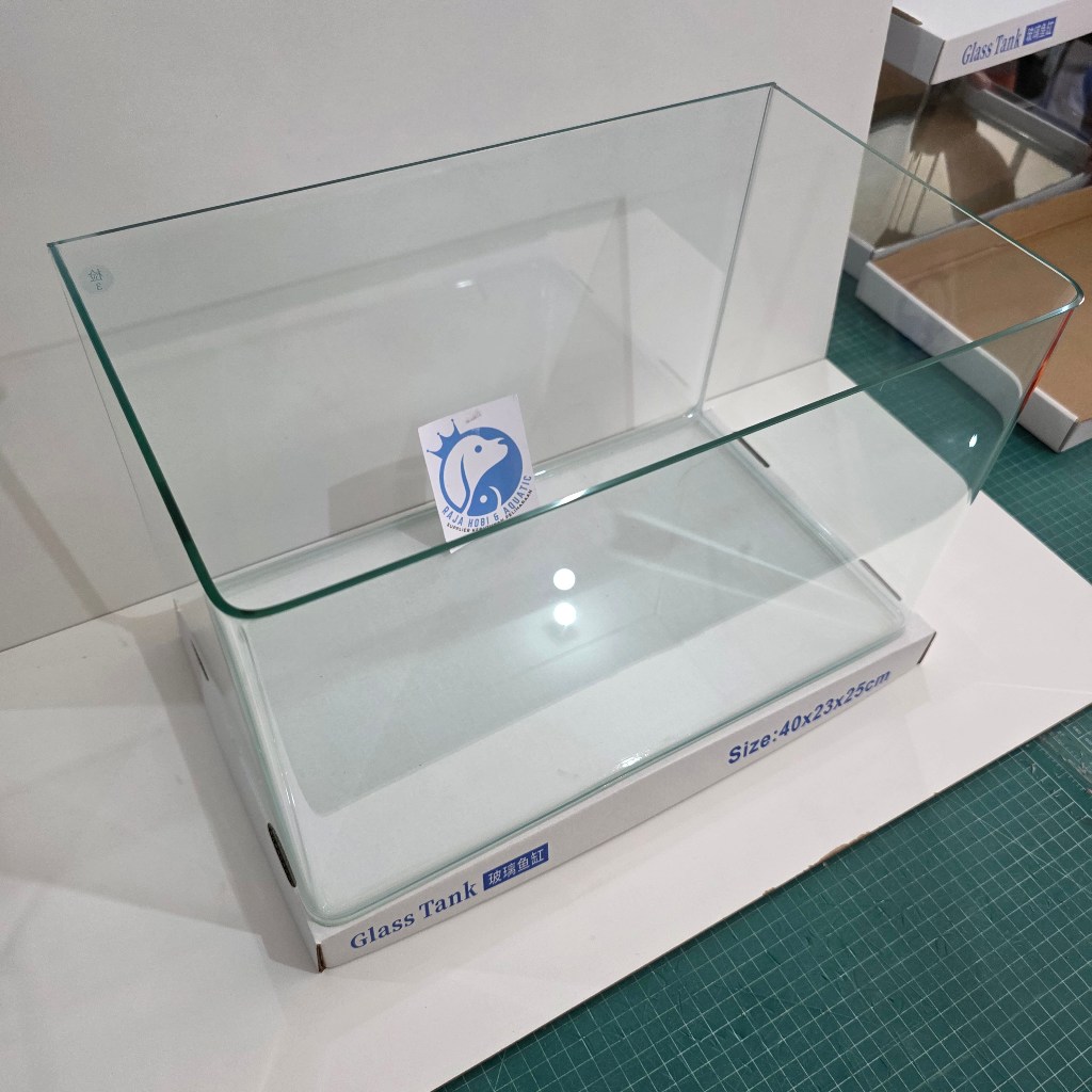 TANK AQUARIUM AKUARIUM IKAN KANDILA KACA OPTIC CLEAR UKURAN 40X23X25 CM BANDING MELENGKUNG