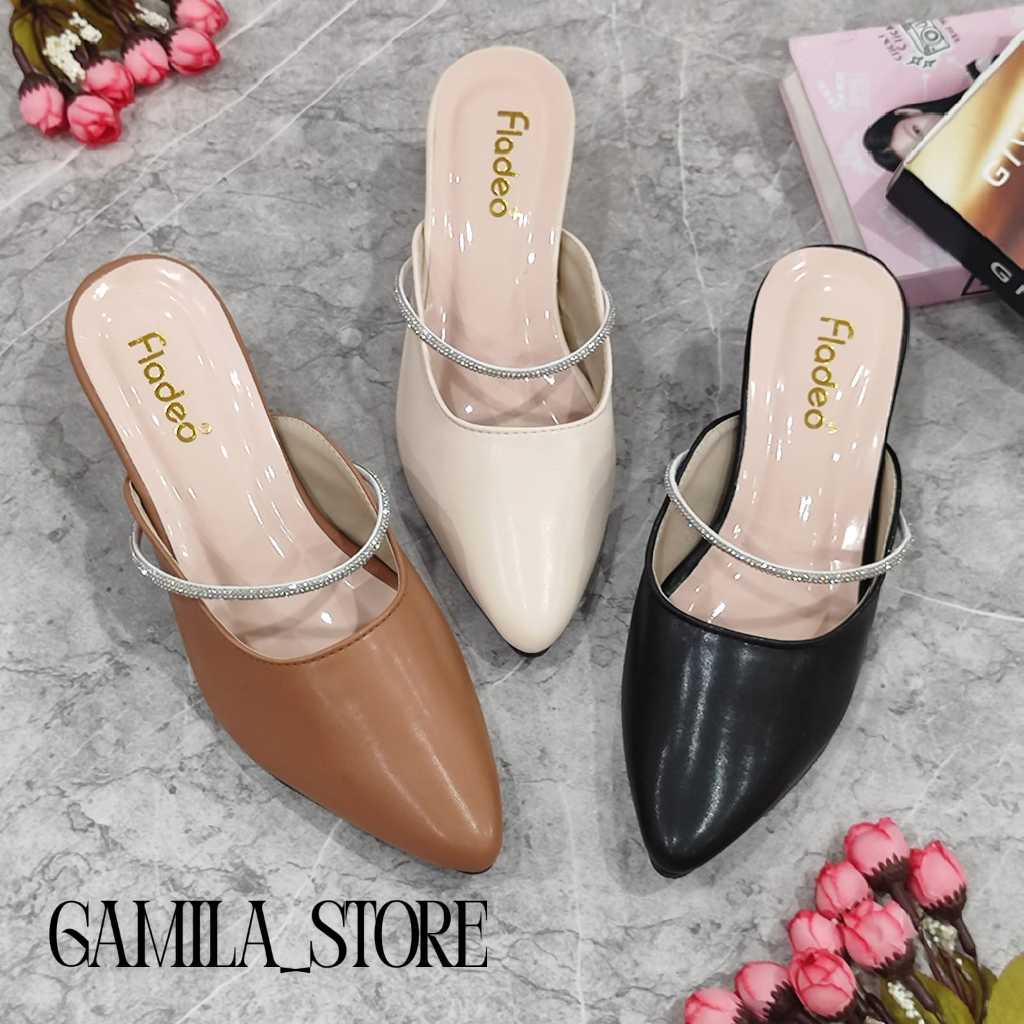 Sandal Wanita Termurah hak 5cm FLADEO (TALI PERMATA BARU 5CM)