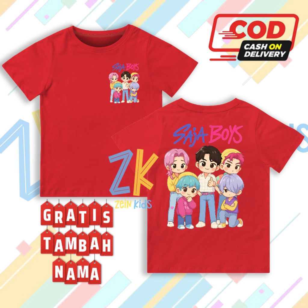 Fashion anak Kpop demon hunter / Baju anak Kpop demon hunter / Kaos anak Kpop demon hunter