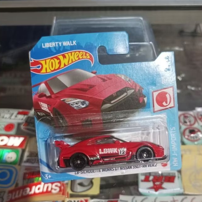 hotwheels nissan R35 GTR Liberty Walk merah